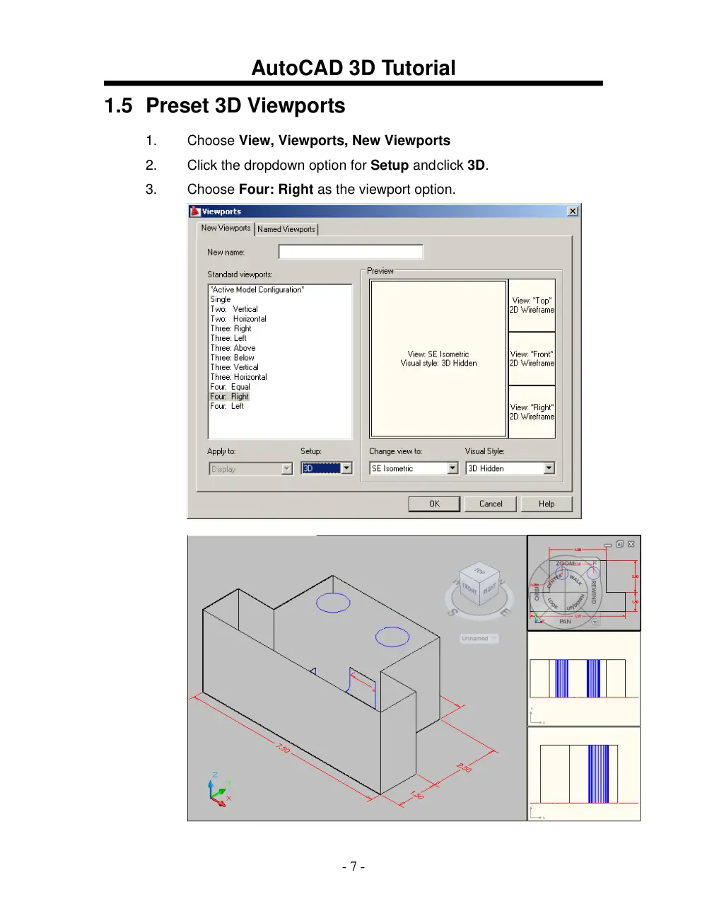 MEE 211 Tutorial AutoCAD 3D, Spring 2013, page 7