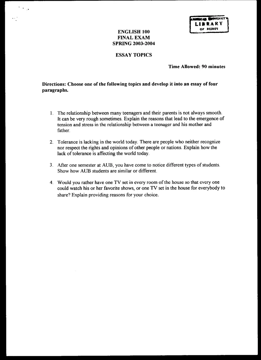 ENG 100 Final, Spring 2004, page 3