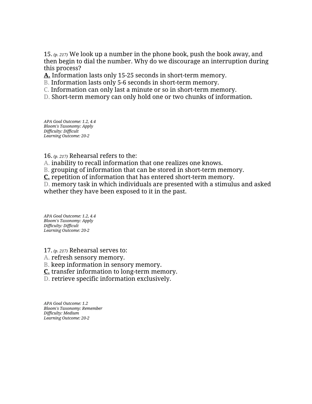 PSYC 201 Questions Chapter 7, Fall 2015, page 6