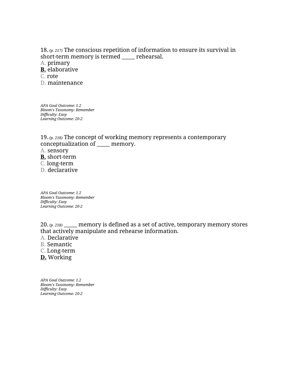 PSYC 201 Questions Chapter 7, Fall 2015, page 7