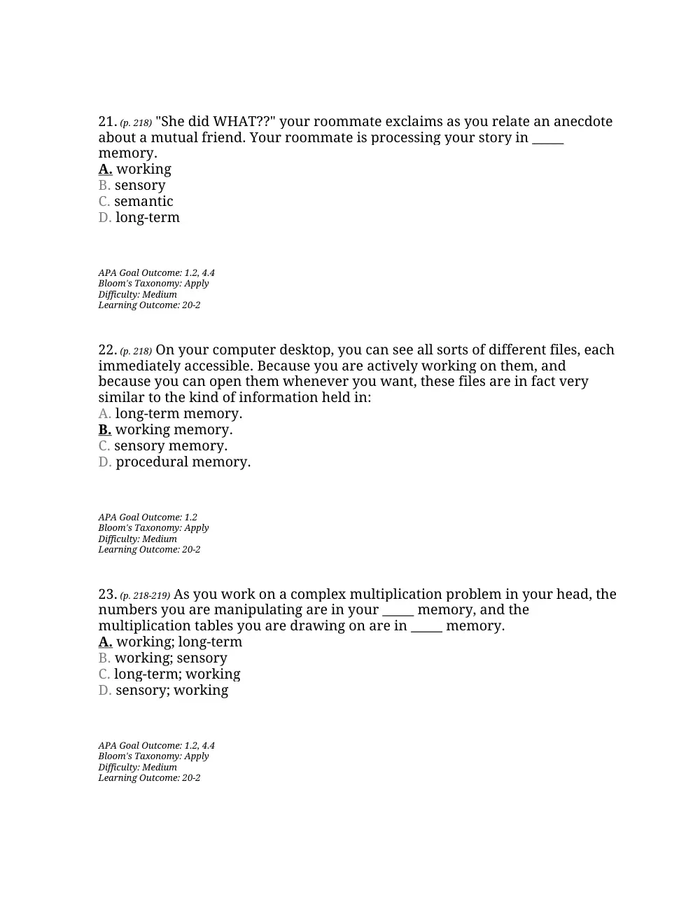 PSYC 201 Questions Chapter 7, Fall 2015, page 8