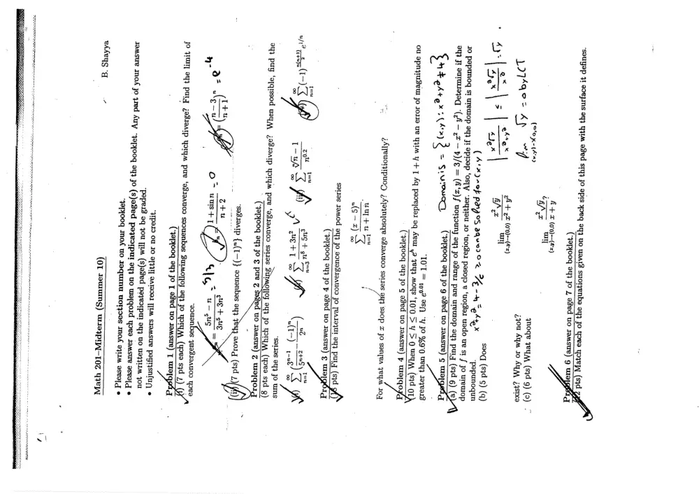 MATH 201 Midterm, Summer 2011, page 1