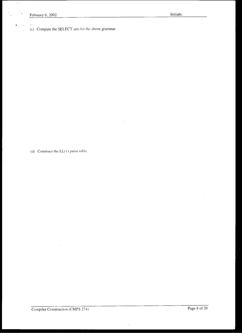 CMPS 274 Final, Fall 2001, page 8