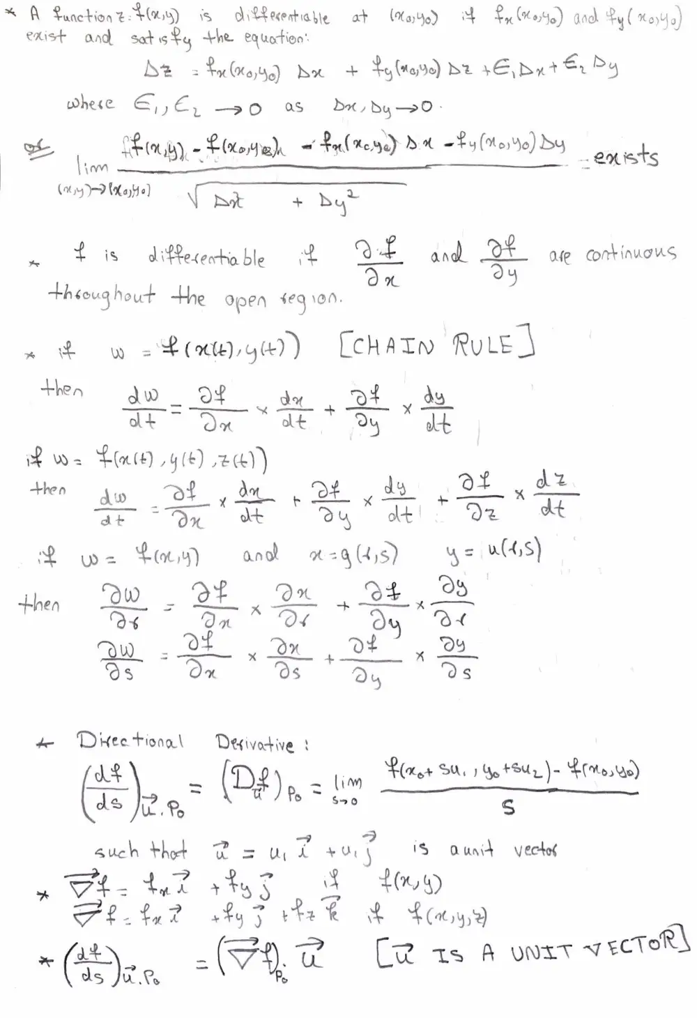 MATH 201 Notes Chapter 14 Summary, Fall 2017, page 2