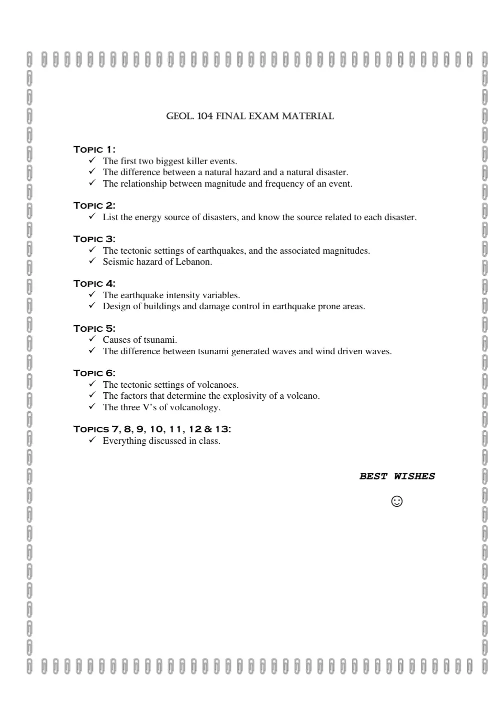 GEOL 104 Final, Spring 2018, page 1