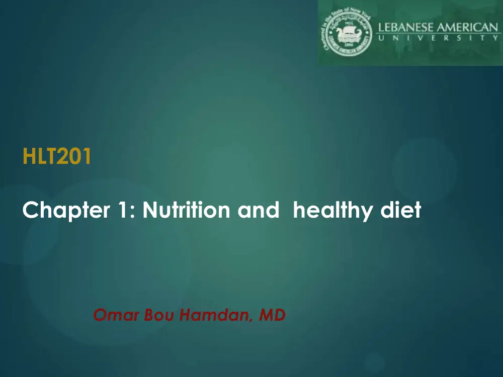 HLT 201 Chapter 1, Spring 2016, page 1