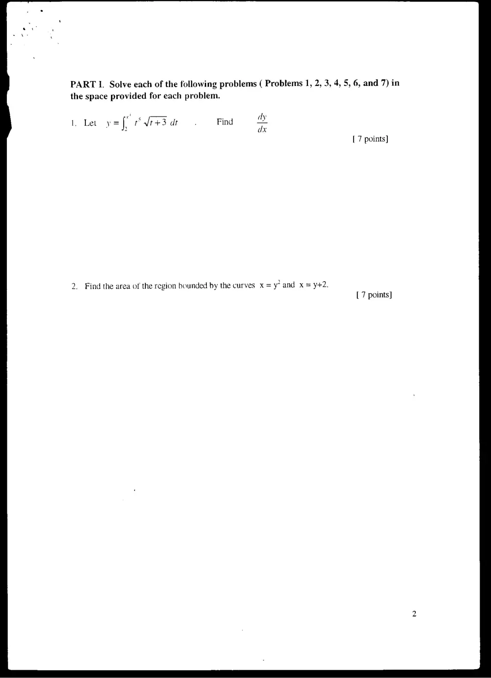 MATH 101 Final, Fall 2001, page 2