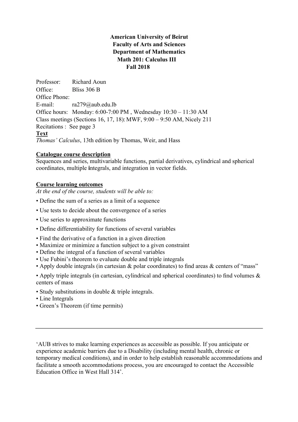 MATH 201 Problems Jj, Fall 2018, page 1