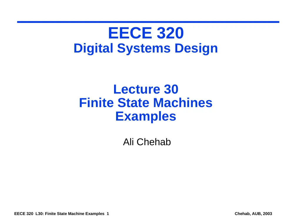EECE 320 Lecture 30, Fall 2011, page 1