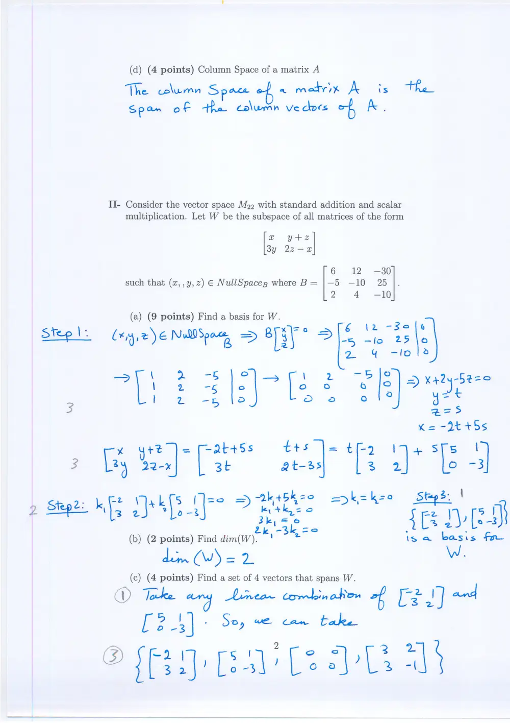 MATH 218 Exam 2 with Solution, Spring 2007, page 2