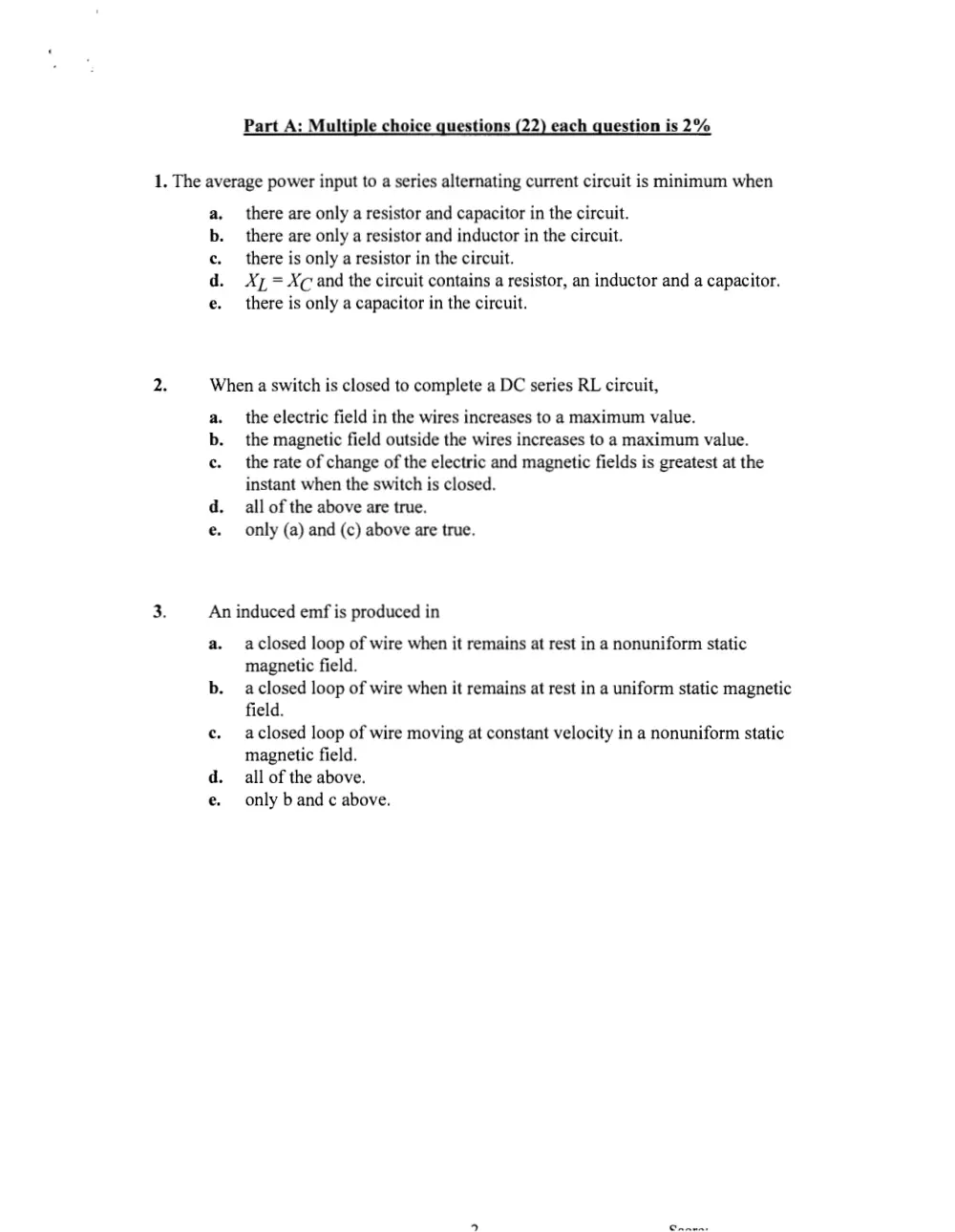 PHYS 211 Final, Spring 2009, page 2