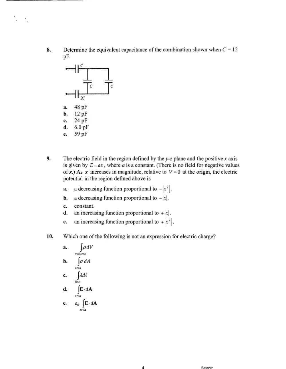 PHYS 211 Final, Spring 2009, page 4
