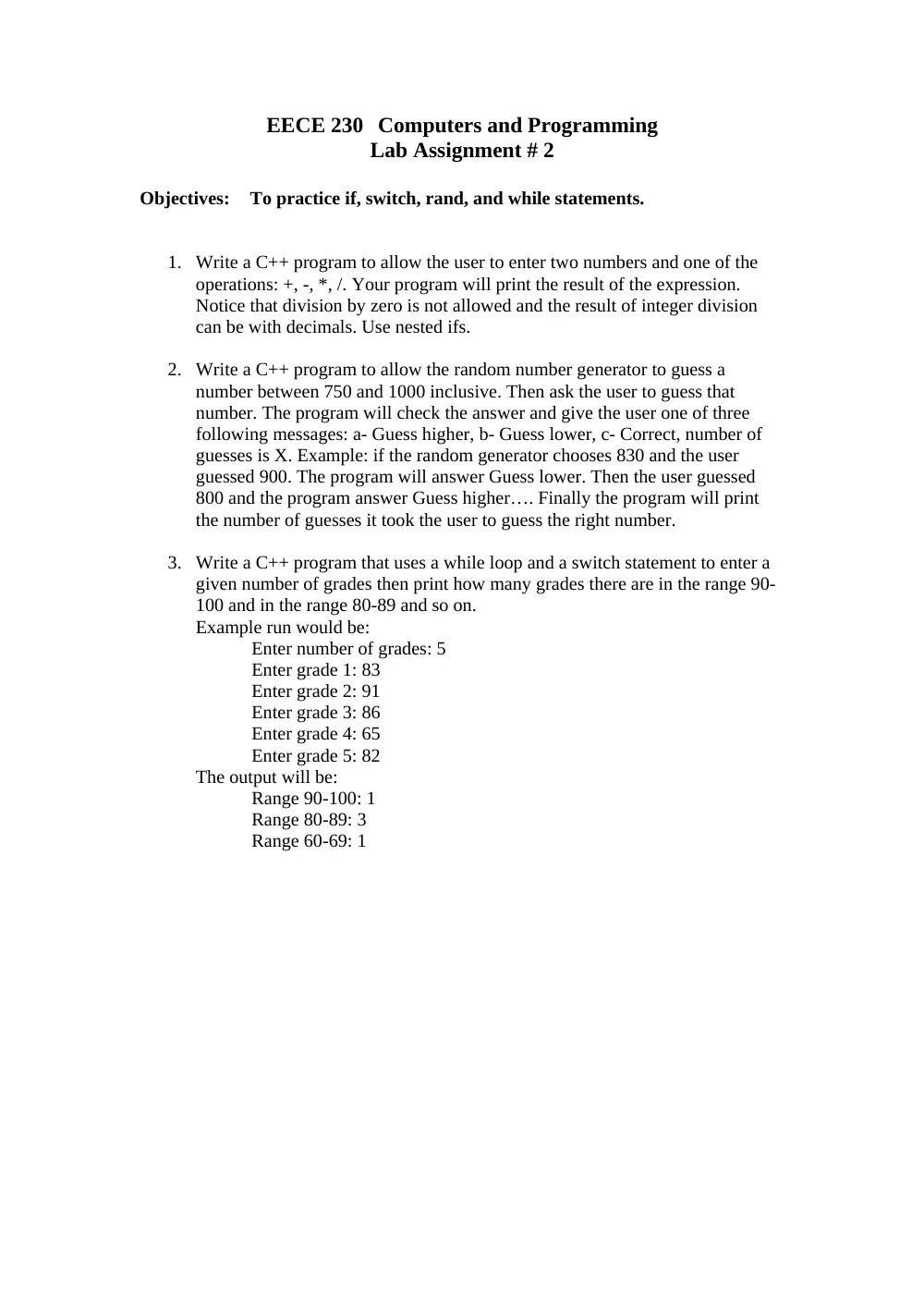EECE 230 Homework with Solution, Fall 2010, page 3