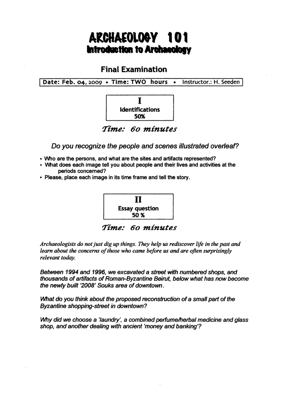 AROL 101 Final, Fall 2008, page 1