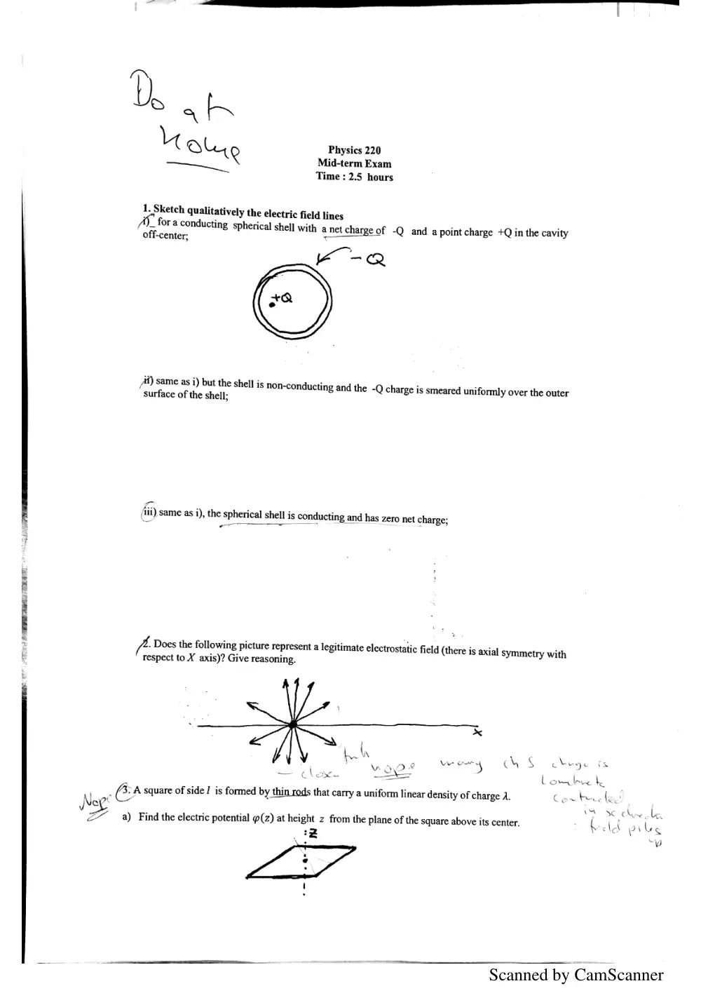 PHYS 220 Midterm, Spring 2019, page 1