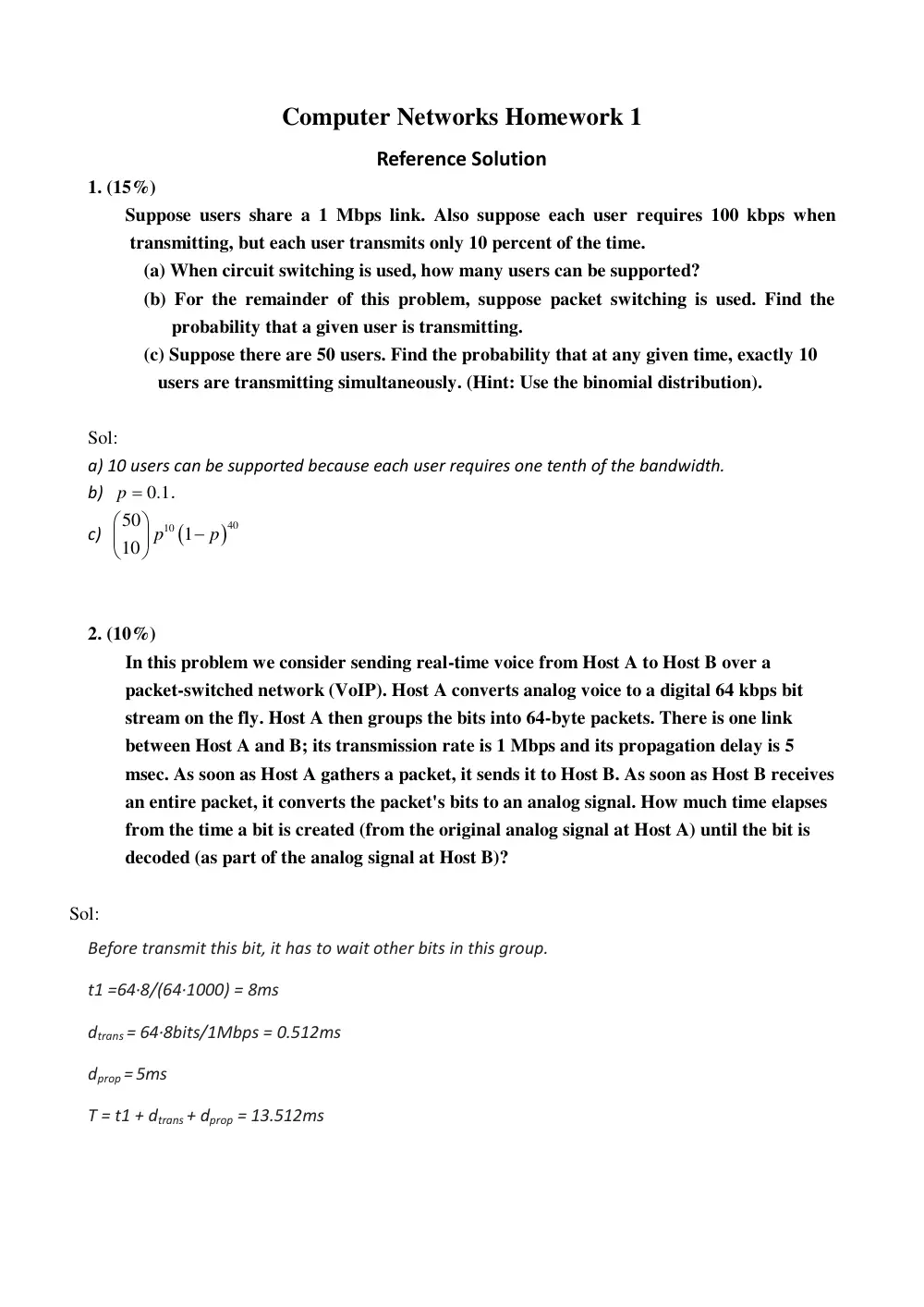 CMPS 284 Problems With Solutions, Fall 2013, page 1
