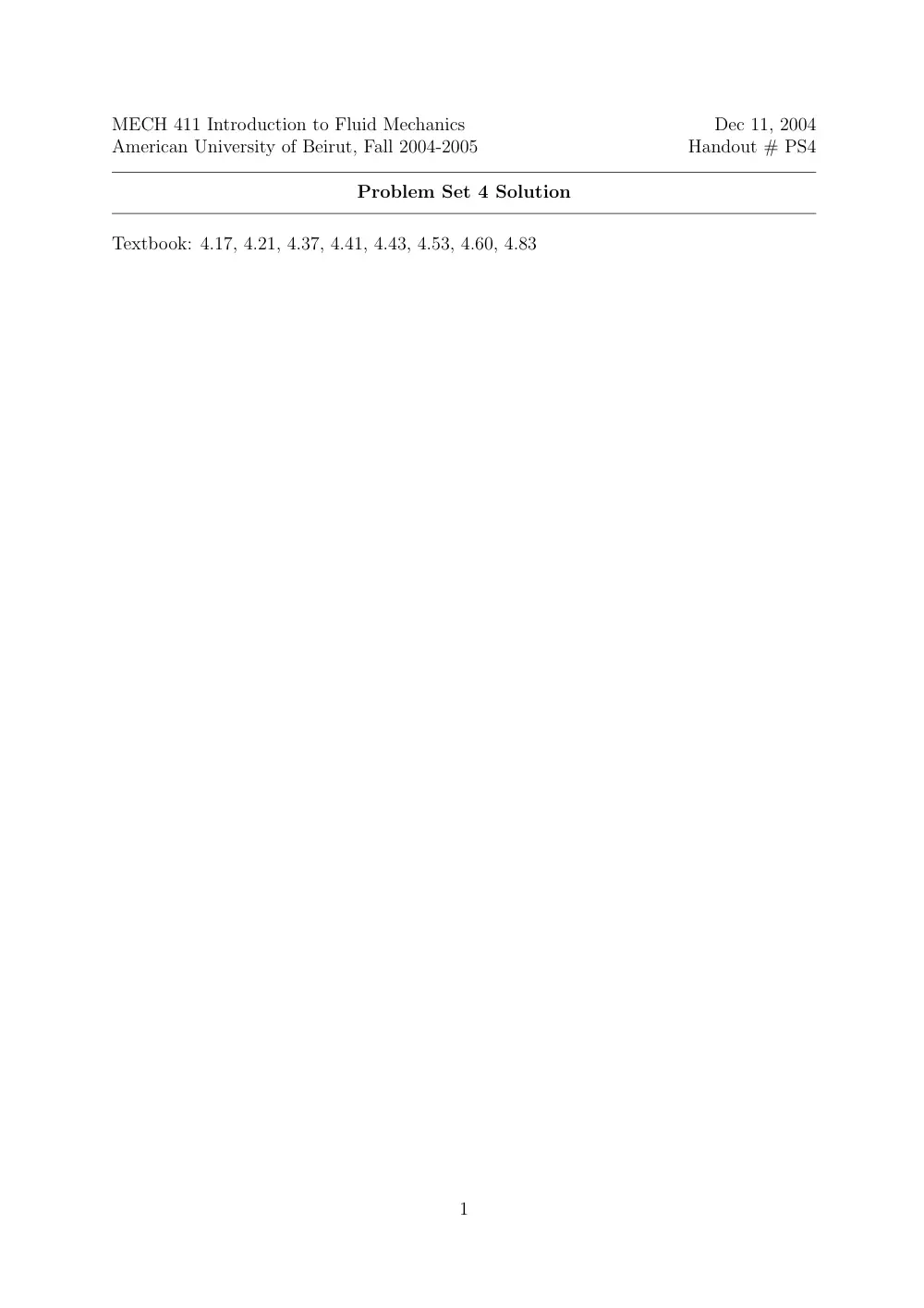 MECH 314 Problems 7, Spring 2014, page 1
