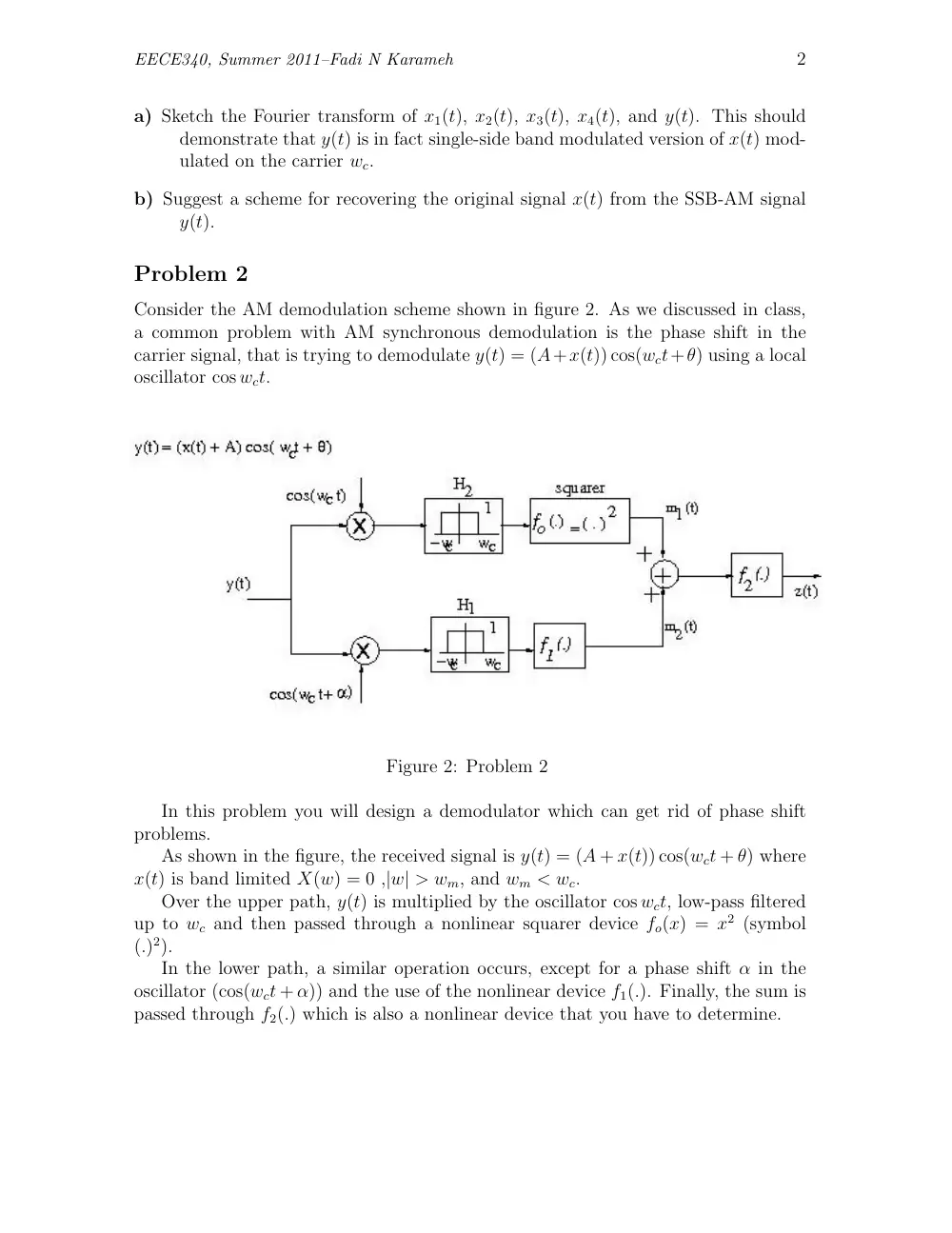 EECE 340 Homework Problem Set 4, Summer 2011, page 2