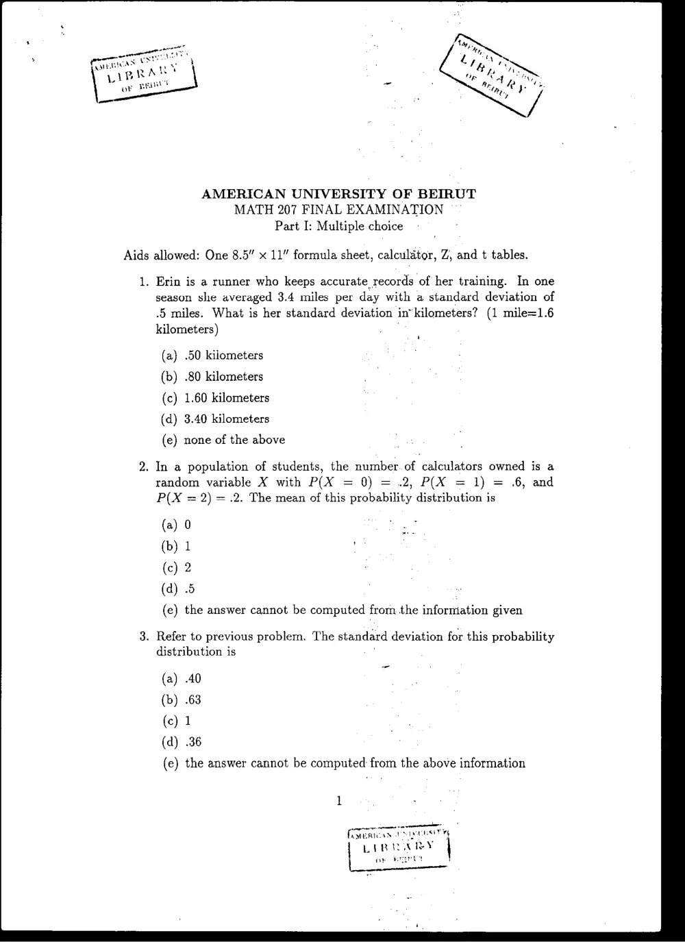 STAT 201 Final, Spring 2008, page 1