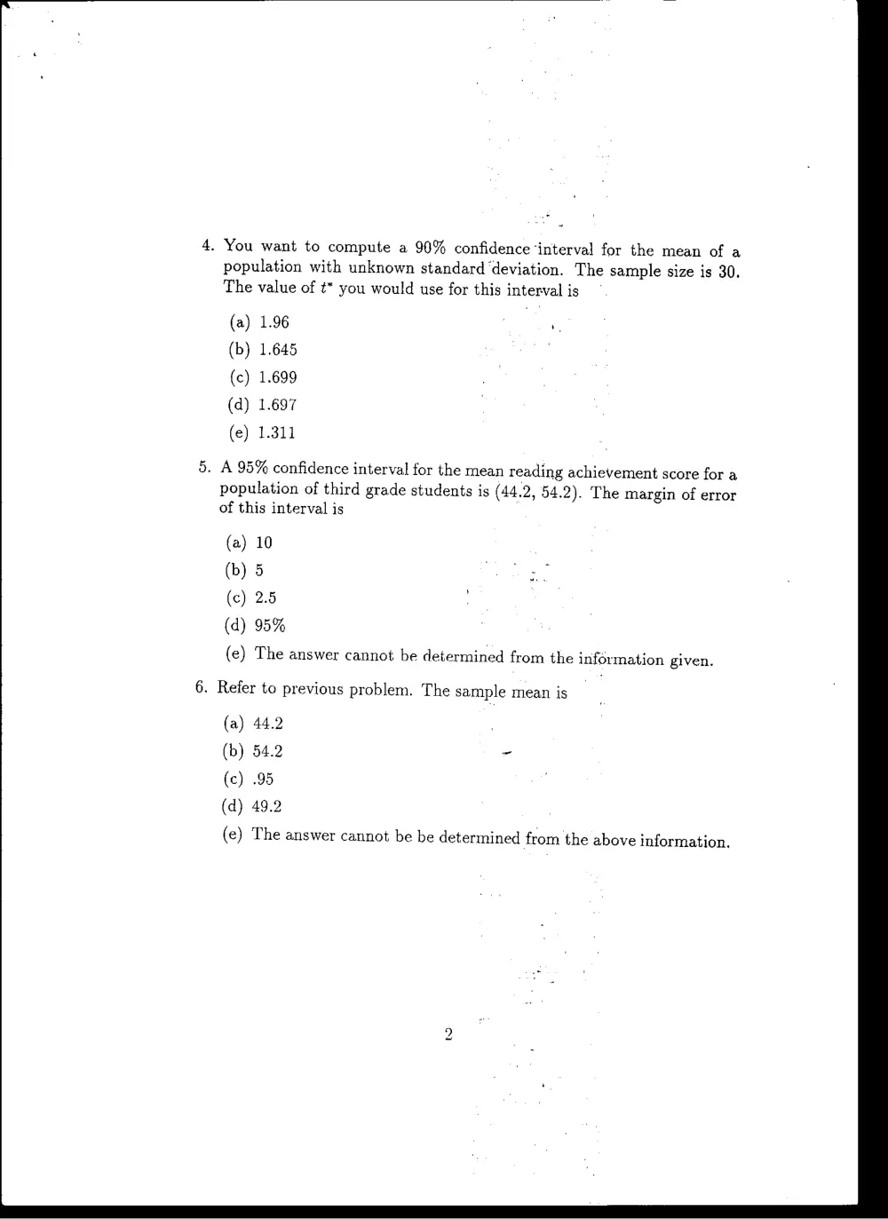 STAT 201 Final, Spring 2008, page 2