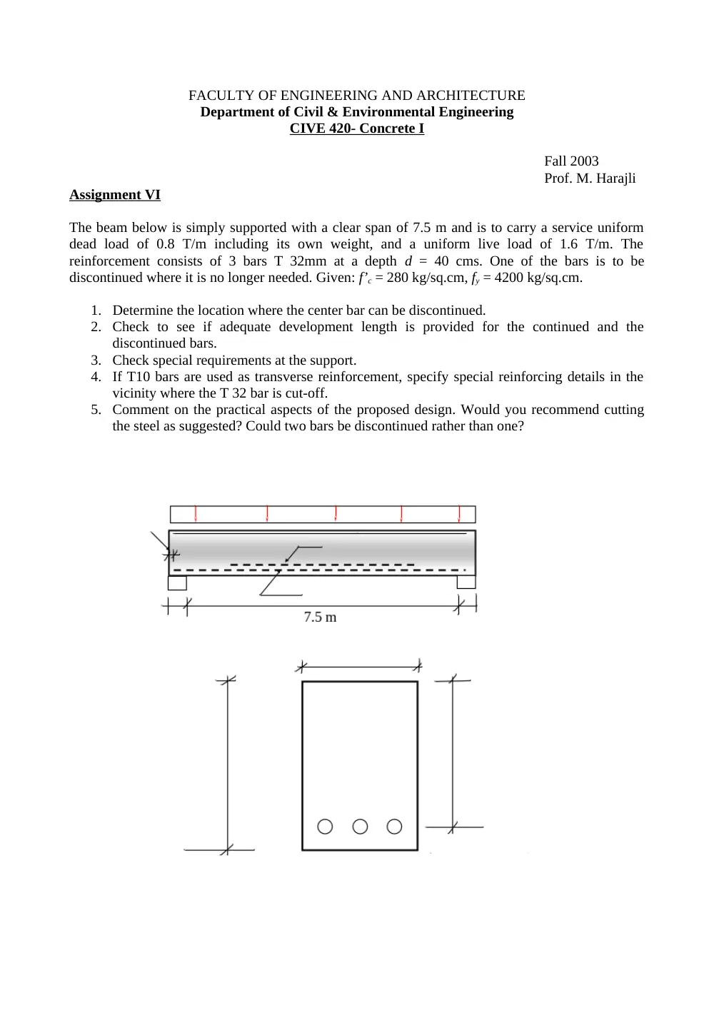 CIVE 420 Homework, Spring 2008, page 1