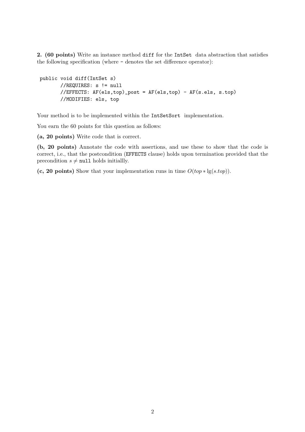 CMPS 253 Midterm, Fall 2010, page 2