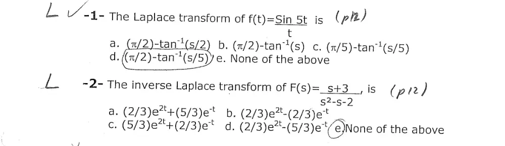 EECE 290 Problems For Laplace, Spring 2008, page 2