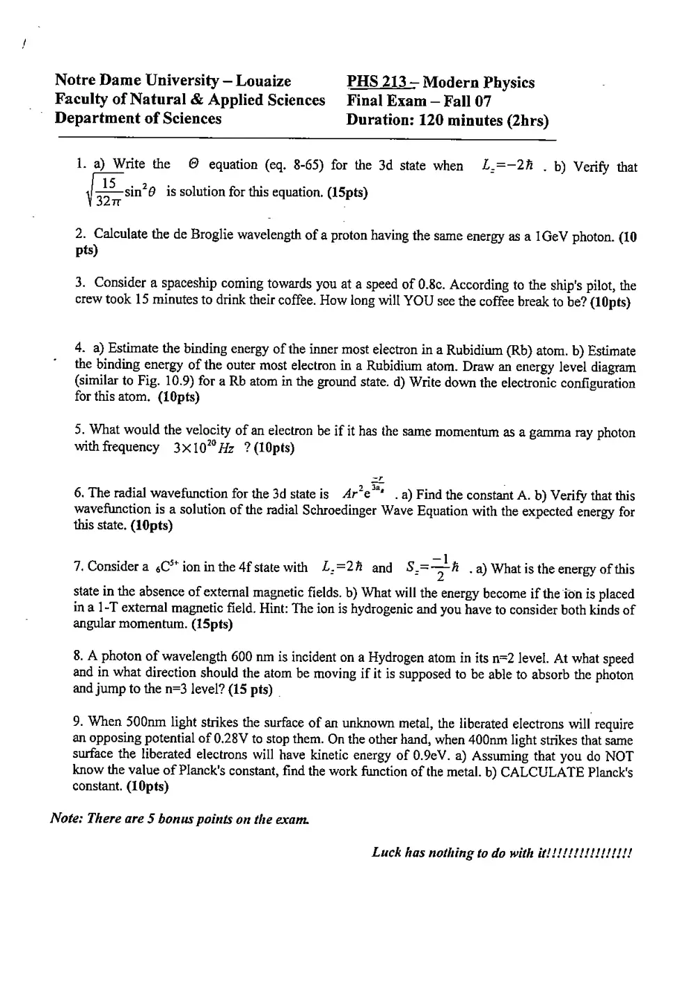 PHS 213 Final, Fall 2007, page 1