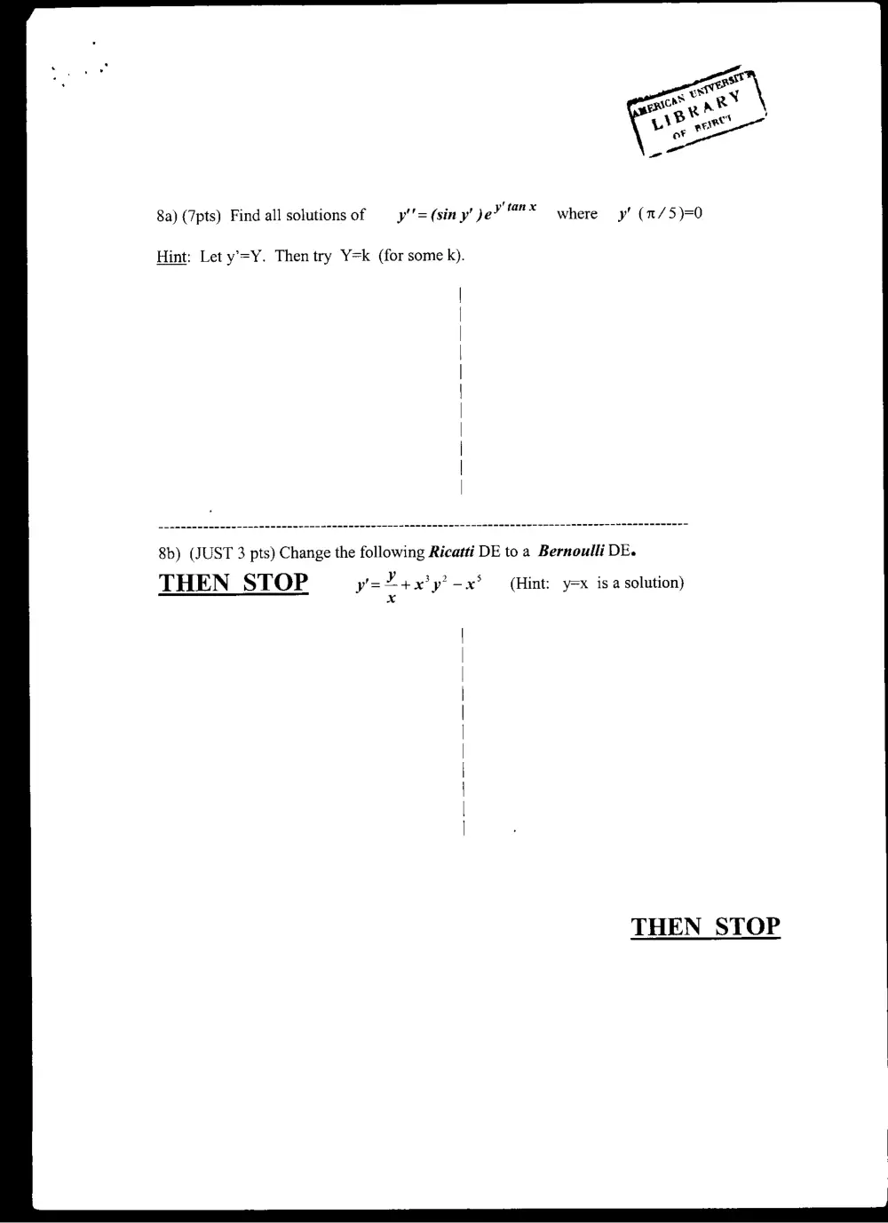MATH 202 Midterm, Spring 2005, page 8