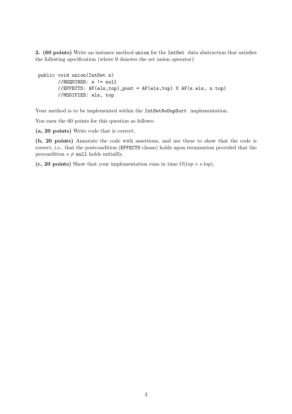CMPS 253 Midterm, Fall 2010, page 2