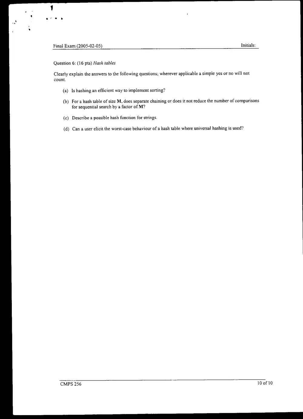 CMPS 256 Final, Fall 2004, page 10