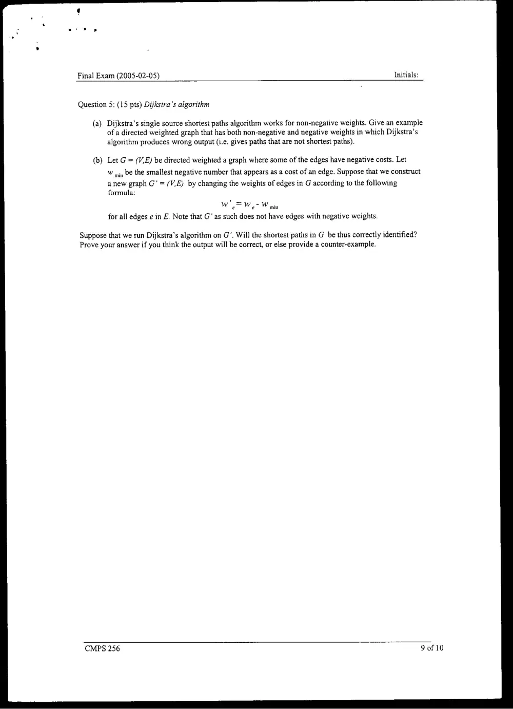 CMPS 256 Final, Fall 2004, page 9