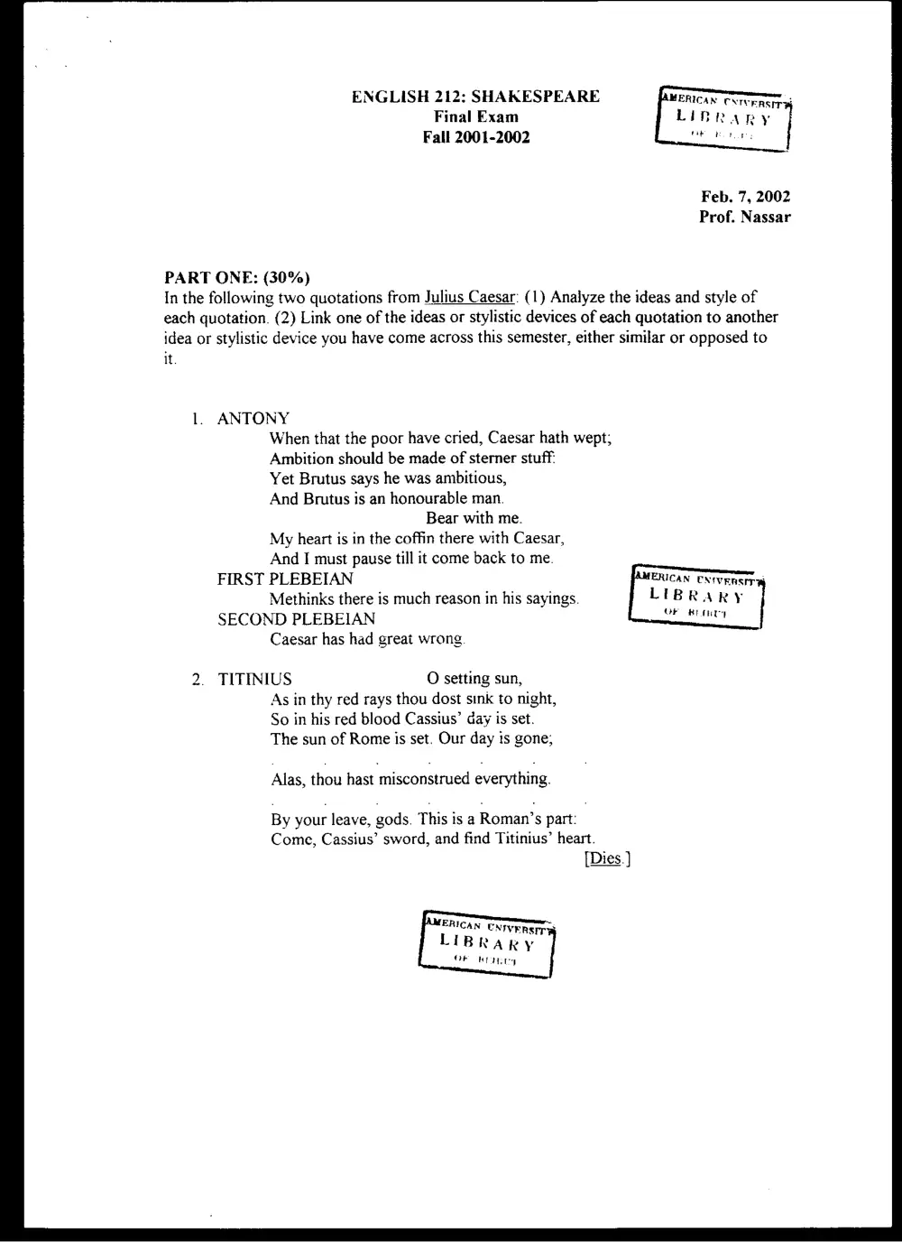 ENG 212 Final, Fall 2001, page 1