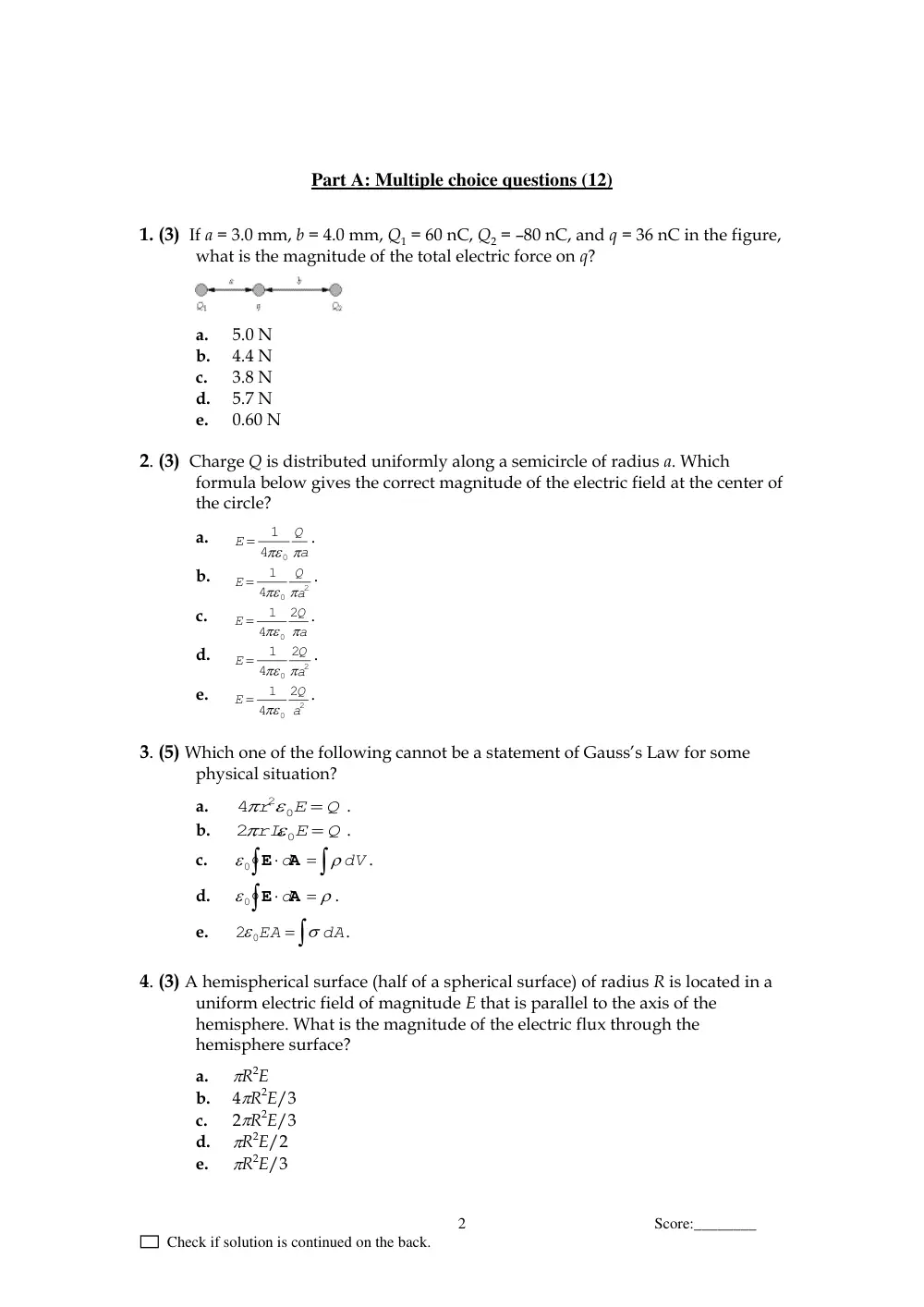 PHYS 211 Exam 1, Fall 2012, page 2