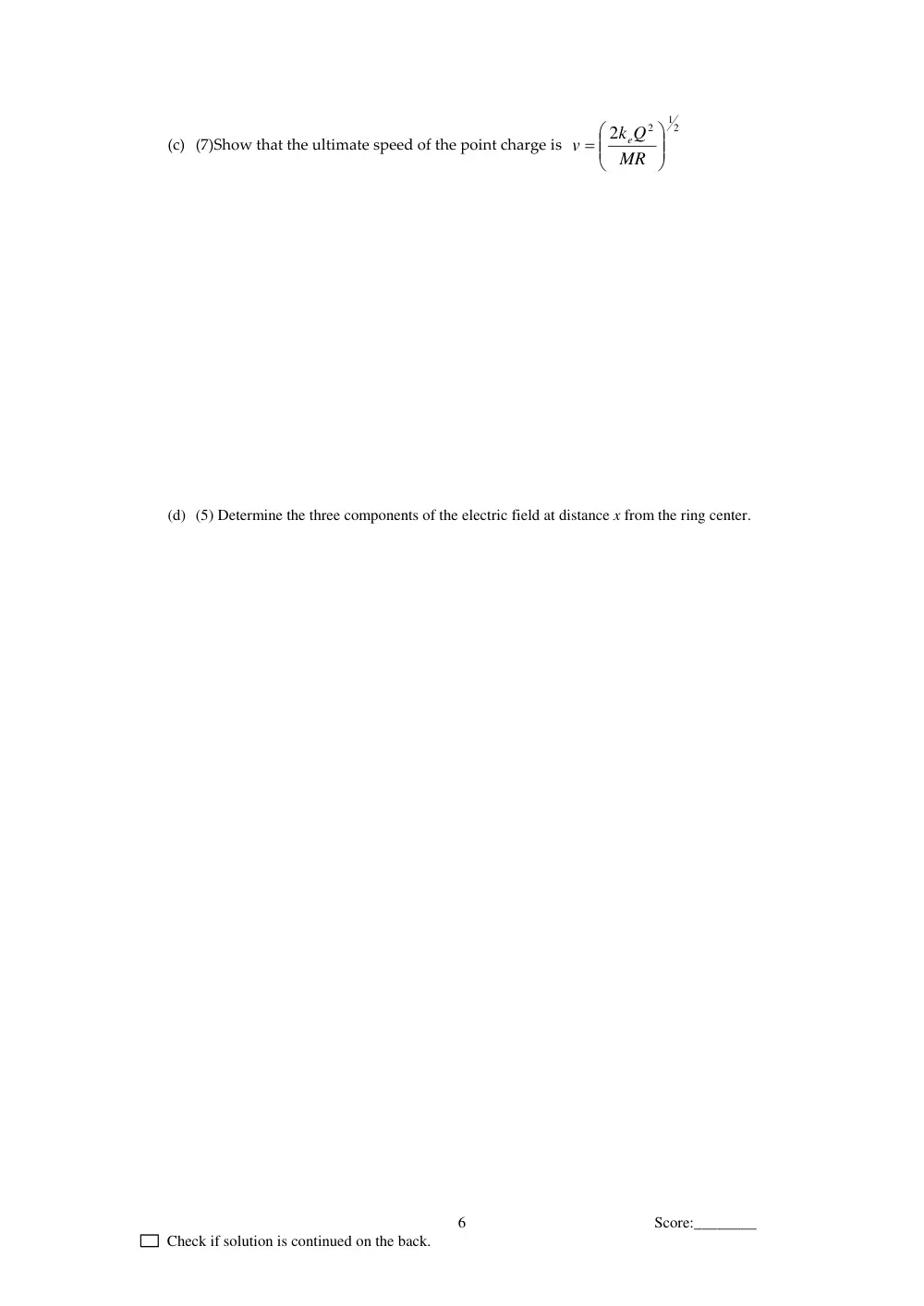 PHYS 211 Exam 1, Fall 2012, page 6