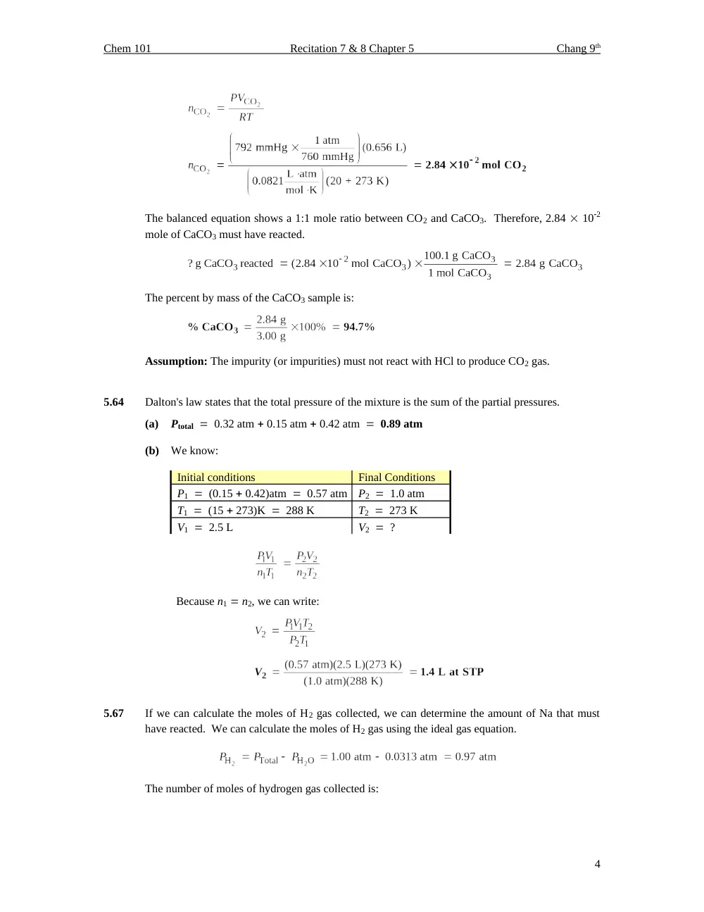 CHEM 101 Homework Chapter 5 Assignment Solution, Fall 2013, page 4
