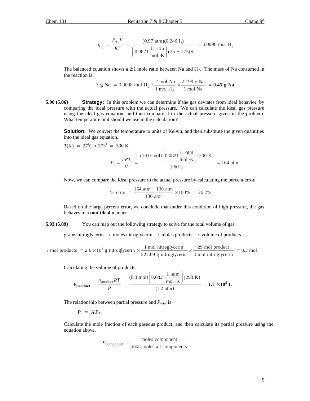 CHEM 101 Homework Chapter 5 Assignment Solution, Fall 2013, page 5