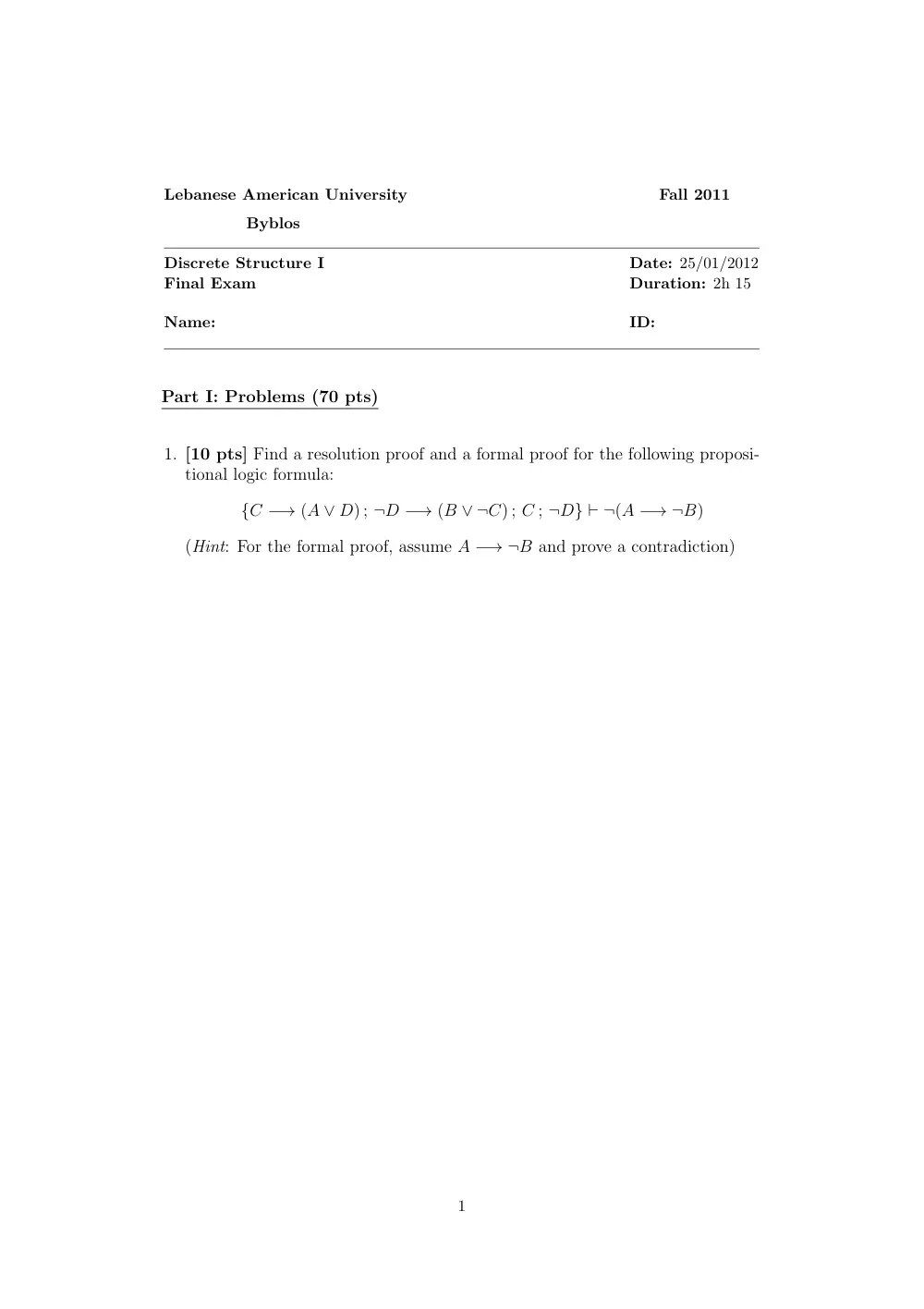 MTH 207 Final, Fall 2011, page 1