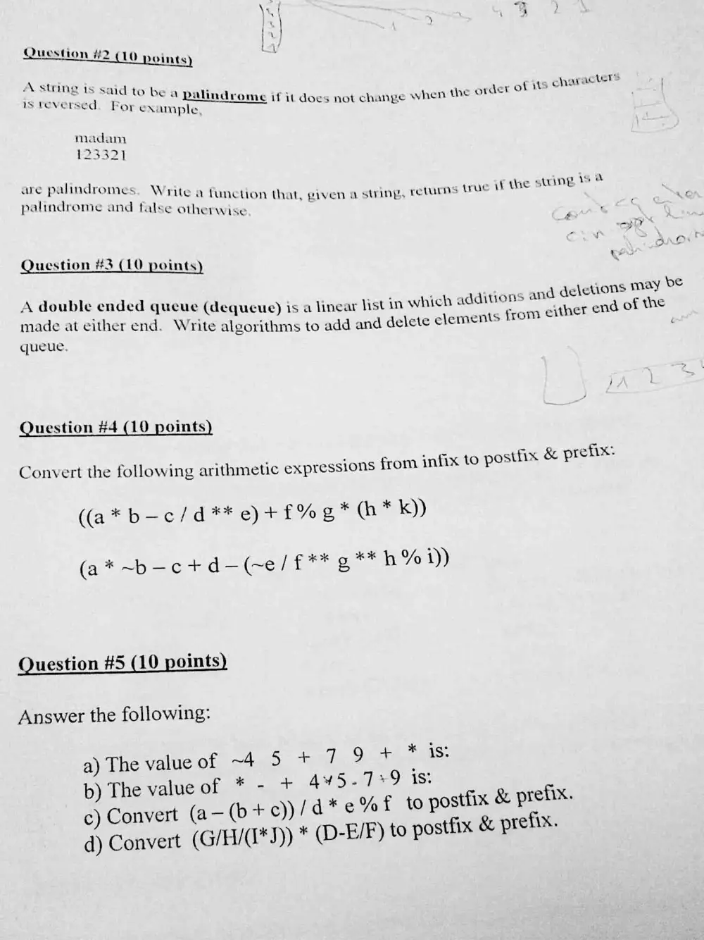 CSI 319 Midterm, Fall 2010, page 2