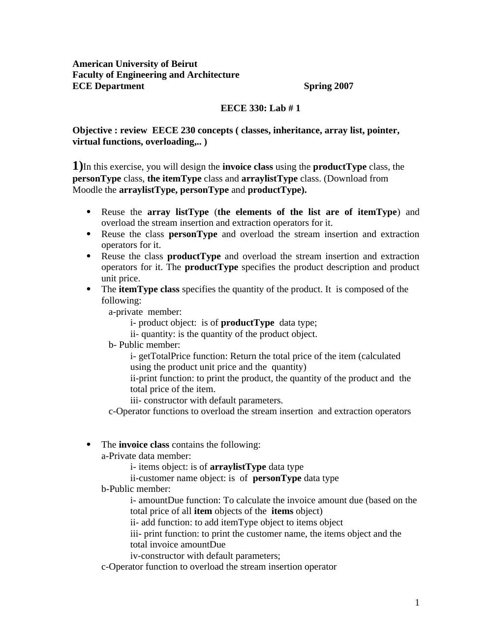 EECE 330 Homework, Spring 2008, page 1