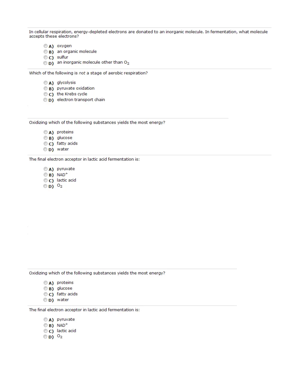 BIO 201 Exam 2 Sample, Spring 2011, page 2