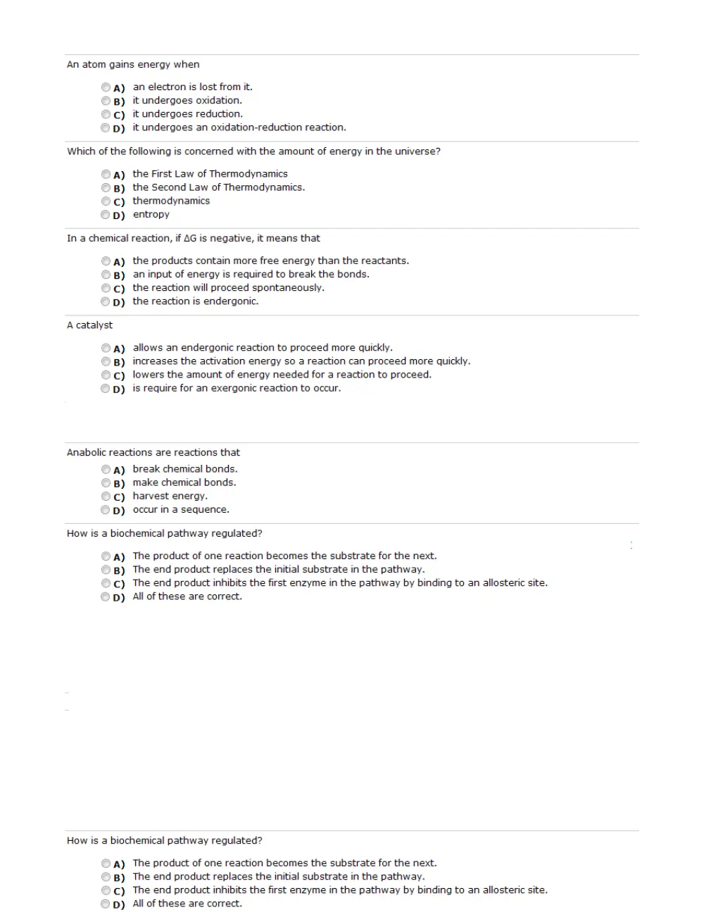 BIO 201 Exam 2 Sample, Spring 2011, page 4