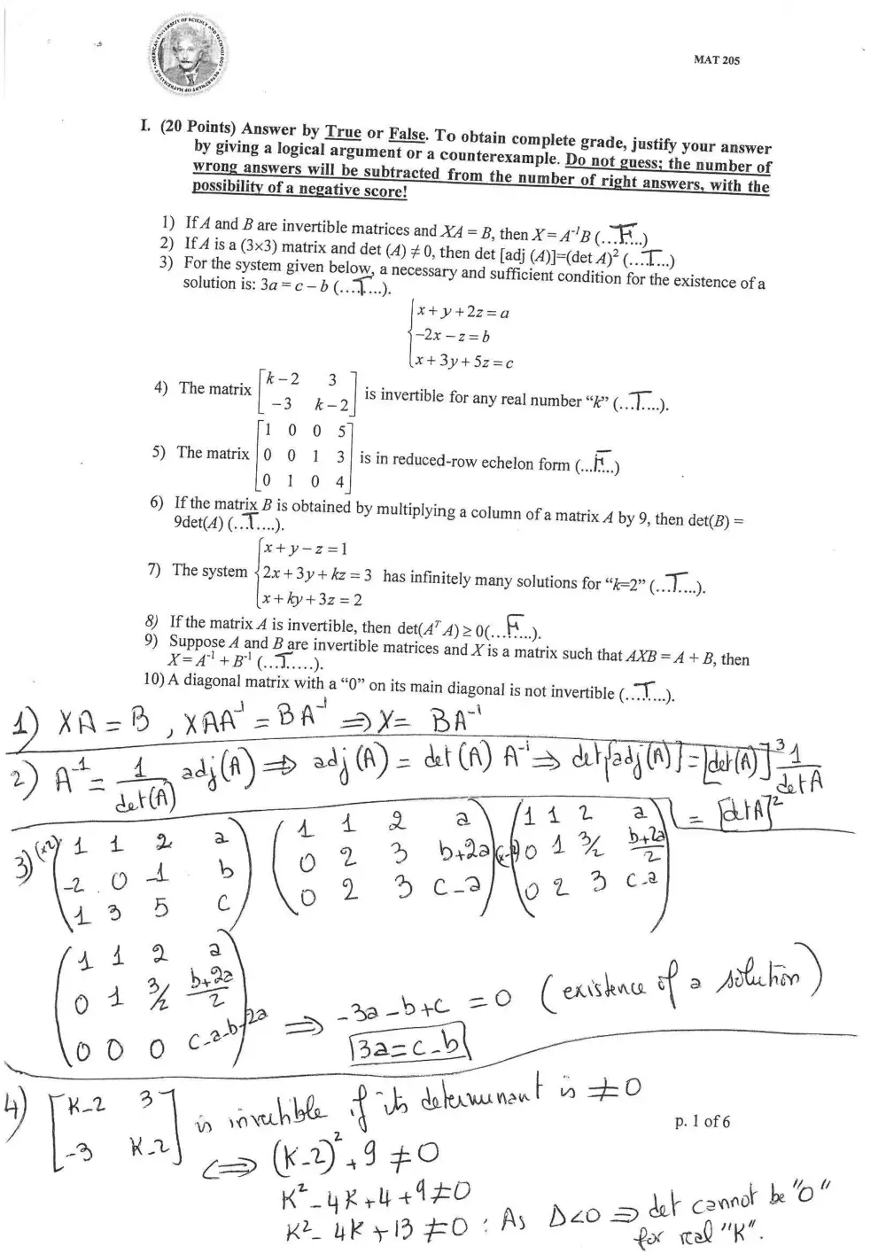MAT 205 Midterm, Spring 2012, page 1