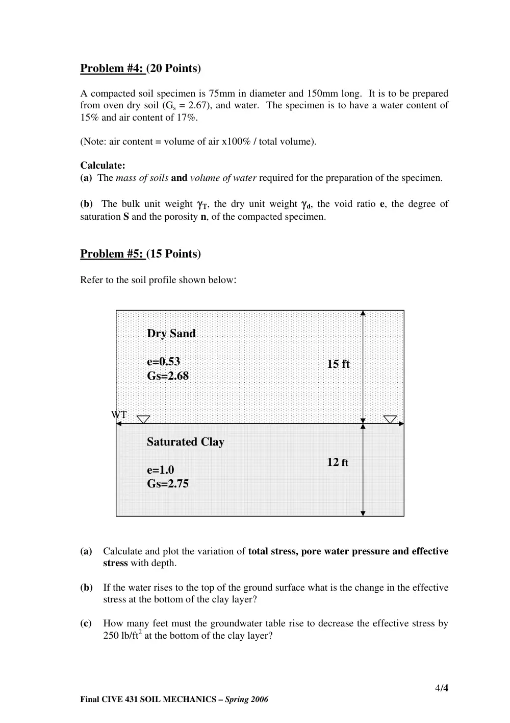 CIVE 431 Final, Fall 2006, page 4