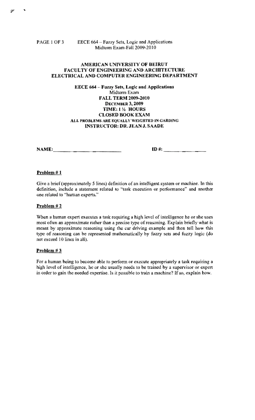 EECE 664 Midterm, Fall 2013, page 1