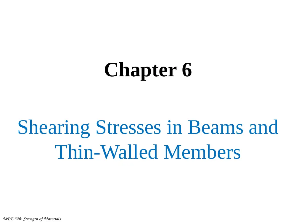 MEE 320 Chapter 6, Spring 2018, page 1