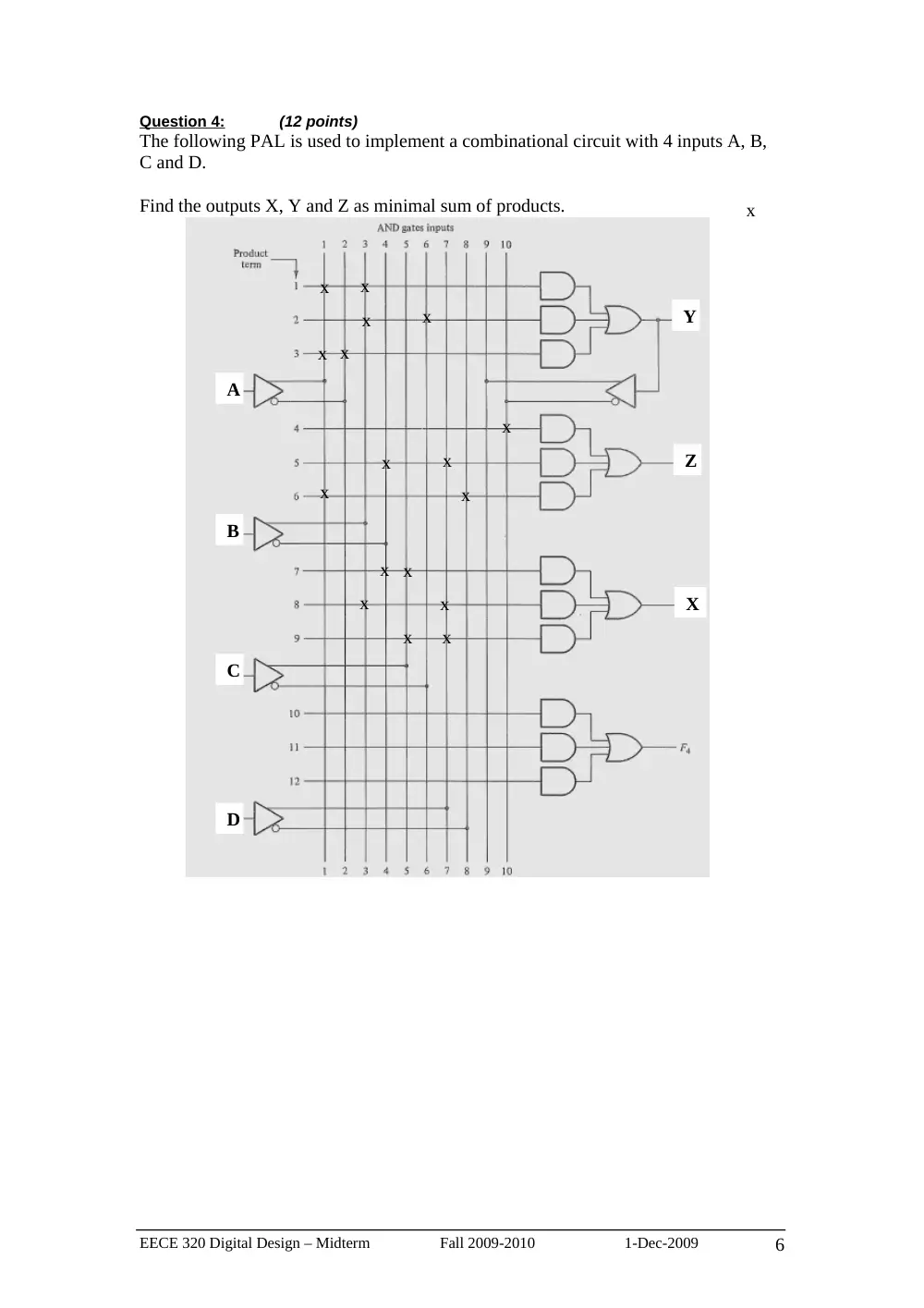 EECE 320 Midterm, Fall 2009, page 6