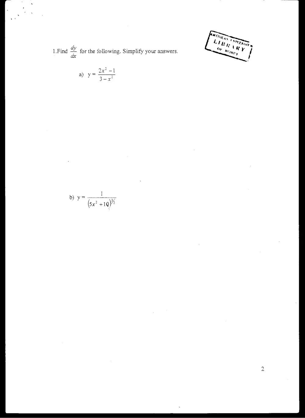 MATH 101 Exam 2, Fall 2003, page 2