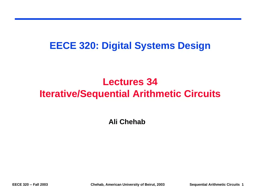 EECE 320 Lecture 34, Fall 2011, page 1
