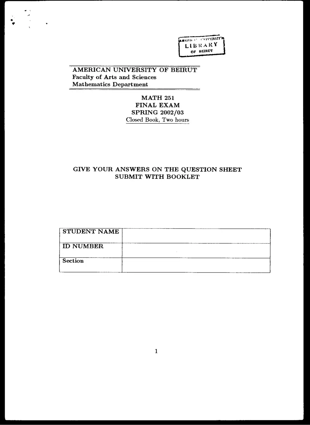 CMPS 251 Final, Spring 2002, page 1
